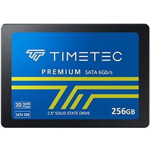 Timetec SSD 256 GB 3D NAND TLC SATA III 6 Gb/s 2,5 inch 7 mm (0,28 inch) 200 TB leessnelheid tot 550 MB/s SLC cache Performance Boost interne SSD voor desktop-pc en laptop