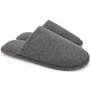 ofoot Heren biologisch katoenen gezellige binnenslippers, traagschuim huis plat, wasbare instapschoenen voor thuis