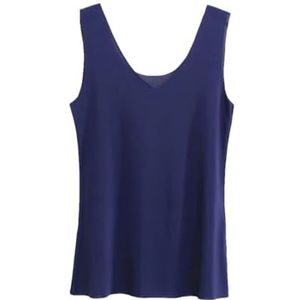 Tdvcpmkk Dames groot formaat naadloos hemdje ijs zijde dun vest, 04blauw-uv, XL