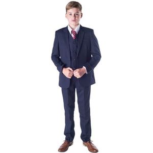 Romario Jongens Navy Suit, Jongens Bruiloft Suit, Pagina Boy Suit, Prom Suit, 3-6m tot 14 Jaar, marineblauw, 4-5 Jaren