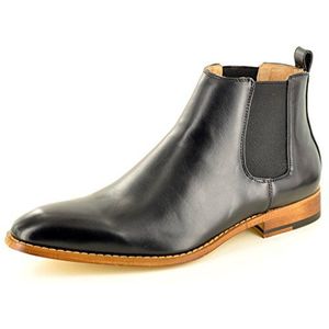 My Perfect Pair Heren lederen gevoerde Slip On Casual/formele enkellaarzen, Zwart, 39.5 EU