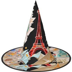 SSIMOO Parijs Eiffeltoren Halloween feesthoed, grappige Halloween-hoed, brengt plezier op het feest, maak je de focus van het feest