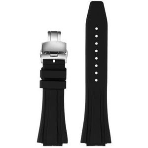 Fit for Casio GA-2100 GA-2110 Zachte Rubberen Horlogeband for G-SHOCK GM-5600 GA2100 GM2110 Quick release Sport Siliconen Horlogeband Armband (Color : Black-silver Folding, Size : 16mm)
