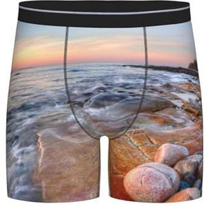 GRatka Boxer slips, heren onderbroek boxershorts, been boxer slips grappig nieuwigheid ondergoed, strand Maui Hawaii zonsondergang zee golven wolken patroon, zoals afgebeeld, XXL