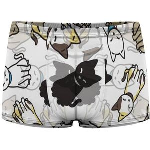 Grappige kat patroon heren boxer slips sexy shorts mesh boxers ondergoed ademende onderbroek string