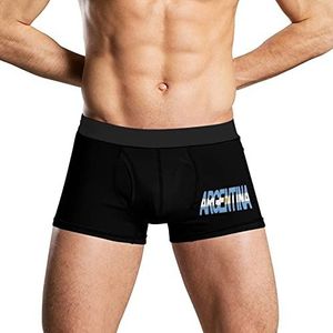 Argentinië Tekst Vlag Zacht Heren Ondergoed Comfortabele Ademend Fit Boxer Slips Shorts S