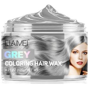 Haarwax tijdelijke haarkleurwas, haarkleuren, haarkleuringen, styling haartint voor mannen vrouwen, natuurlijk kapsel, pomade met ultra koel kleurresultaat voor feest, cosplay en Halloween (03-grijs)