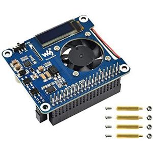Power Over Ethernet POE HAT voor Raspberry Pi 4B/3B+, 802.3af PoE netwerkstandaard, 5V 2,5 A DC-uitgang, geïntegreerd 0,91 inch oled-display en ventilator, met geïsoleerde schakelmodus