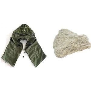 Sniper Camouflage Combat Ghillie Suit Foundation Outdoor Schieten Jacht DIY Ghillie Jas Set Met Garen (Kleur: Groen Khaki, Maat: One size)