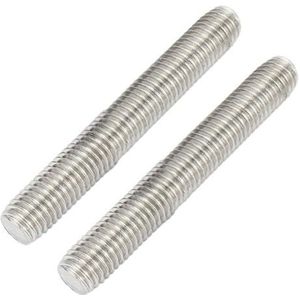 Schroefdraad verloop adapter, Schroefsteek 304 roestvrijstalen draadstang M12 M14 Schroef met volledige schroefdraad 12 mm 14 mm diameter Metrische draad Schroefstang Bout Stud asmoer(75mm,M14 (2Pcs))