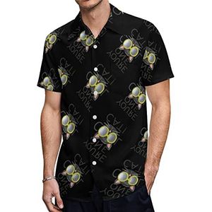 Sunglass Cool Cat Heren Hawaiiaanse shirts korte mouw casual shirt button down vakantie strand shirts 4XL