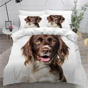 Dekbedovertrek Dier Hond super king size 240x260cm Print Beddengoed Voor Meisjes Jongens Kinderen Dekbed Cover 3D Kamer Decor Sprei Cover 3 Stks Beddengoed