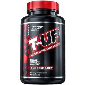 Testosteron NUTREX T-UP (120 capsules) DAA, ZINC, vitamine B6 en B12 en foliumzuur, spiergroei, kracht en uithoudingsvermogen.