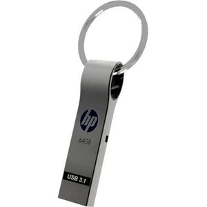 HP x785 W USB 3.0 metalen sleutelring design flash drive zilver metallic zilver 64 GB