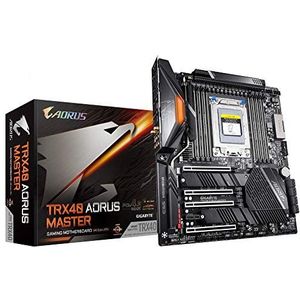GIGABYTE TRX40 AORUS MASTER (sTRX AMD TRX40/Fins-Array Heatsink/16+3 fasen Infineon Digitaal VRM/3x PCIe 4.0x4 M.2/Intel WiFi 6/5GbE+1GbE LAN/E-ATX/AMD-moederbord)