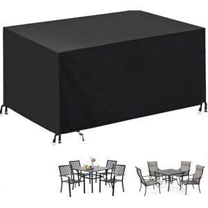 Waterdichte tuinmeubelhoezen, 420D Oxford-stof, tuinmeubelhoezen, terrasmeubelhoezen, winddichte hoezen voor tuinmeubelen, 210 x 210 x 75 cm (l x b x h), rotan kubusset hoes