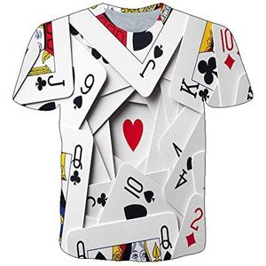 SANBEC Unisex 3D Speelkaart Grafisch Poker patroon 3D Bedrukt T-Shirt Grafisch T-Shirt Casual Korte Mouw Crewneck T-Shirt Grappig Casual Shirt