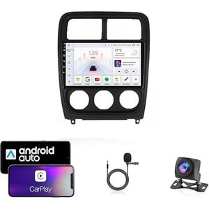 9 Inch Autoradio Compatibel voor Dodge Caliber 2009-2013 met GPS Navigatie CarPlay Android Auto Acht-Core 4G Bluetooth WiFi MirrorLink Stuurwiel Afstandsbediening(T4 8 Core 4G+Wifi 4G+64G)