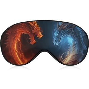 Fire and Ice Dragons slaapmasker, licht blokkerend oogmasker, comfortabel en zacht, oogbedekking met elastiek, geschikt voor mannen en vrouwen, geschikt voor reizen en slapen