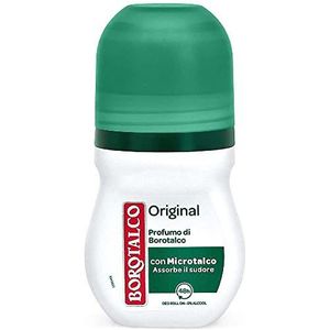 Borotalco Originele deodorant Roll-On Deo 48h met talk met actieve kristallen, bescherming tegen transpiratie, zonder alcohol, geur van Borotalco - 8 flessen à 50 ml