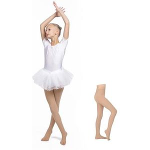 OVISSA Solid Meisjes Ballet Panty Plain 40 DEN Zachte Stretch Sterk voor Kinderen Meisjes 4 MATEN & 3 KLEUREN Wit Nude Zwart, Naakt, 11-14 jaar