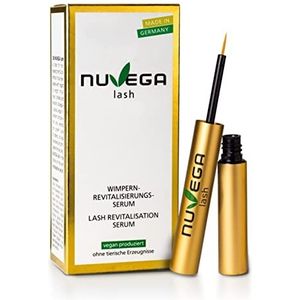 Nuvega Lash Veganistisch wimperserum, zonder dierlijke producten, voor lange wimpers, in 4-6 weken, Made in Germany, wimperserum, serum voor wimpergroei, 3 ml