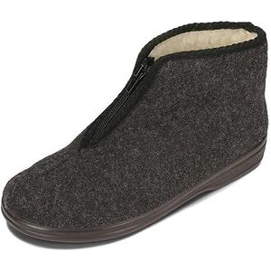 BAWAL Vrouwen Heren Warme Vilt Slippers met Wol Unisex Slippers 36-46 EU (Grijs/Zwart, EU-systeem voor schoenmaten, Volwassene, Numeriek, Normaal, 45)