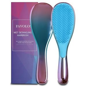 Ultieme ontwarrende borstel voor dik haar, krullend, steil en natuurlijk haar. Pijnvrij, droog en nat ontwarrende haarborstel voor vrouwen, kinderen en peuters met flexibele haren. Kerstkous Stuffer