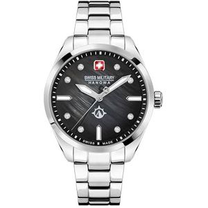 Swiss Military Hanowa Dames analoog kwarts horloge met roestvrij stalen armband SMWLG2100803, zilver, Eén maat, Armband