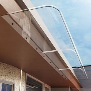 Pergola Outdoor Tuin, Aluminium Luifel, Transparant Gebogen Terras Luifel - UV-bescherming, Regen- en Stofdichte Luifel voor Buitendeuren en Ramen Met Polycarbon Deksel