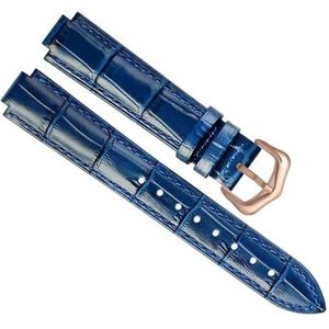 dayeer Mode lederen horlogeband voor Ballon Bleu bolle polsband armband (Color : GREEN BLUE, Size : 20-12mm)
