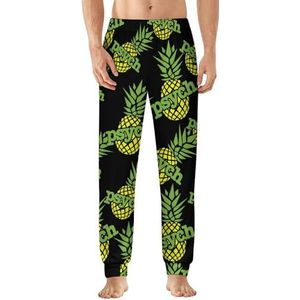 Psych Pineapple Herenpyjama, zachte loungebroek, lichte slaapbroek