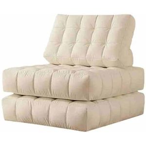 BEDOIN Converteerbare slaapstoel met Pilow opvouwbaar matras met rugsteun, draagbare uitklapbare stoel bed comfortabele vloer sofa lounge voor woonkamer slaapkamer gebroken wit-2