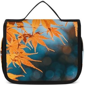 NTVOWPZO Toilettas voor vrouwen reizen toilettas herfst esdoorn bladeren cosmetische organizer tas opknoping make-up tas, stijl, 22,5 x 18,5 cm, stijl, 22,5 x 18,5 cm, Stijl, 22.5x18.5cm