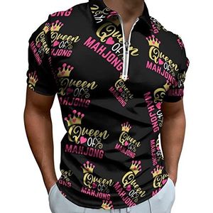 Mahjong Queen Half Zip-up Polo Shirts Voor Mannen Slim Fit Korte Mouw T-shirt Sneldrogende Golf Tops Tees 2XL