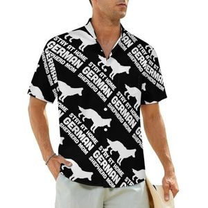 Stay At Home Duitse herder mama herenoverhemden korte mouwen strandshirt Hawaiiaans shirt casual zomer T-shirt 3XL