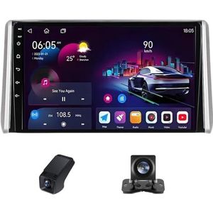 Draadloze Carplay Android 14 Autoradio 2Din 10inch autoradio geldt voor Toyota RAV4 5 XA50 2018-2023 met Android Auto GPS-navigatie 10 inch met Bluetooth FM-radio/Achteruitrijcamera(X2)