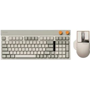 QPSJXN Retro draadloos Bluetooth mechanisch toetsenbord klein vierkant tri-modus -afdichting accessoires PC computer geschenken (Touch PBT Mouse-B)