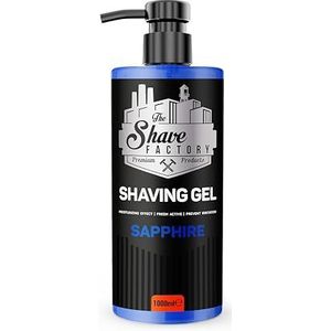 The Shave Factory Shaving Gel - Perfecte Scheren Ervaring, Hydratatie, Bescherming en Comfort voor Mannen - Premium Scheergel voor een Ultragladde en Verfrissende Scheerbeurt (Sapphire, 1000ML)