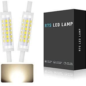 R7S LED 78mm lamp, dimbaar, 500LM, 5W LED Equivalente R7S 78mm 45W halogeen lampen, constante stroom IC heeft lamp geen strobe, AC100-230V (Color : Bianco naturale, Size : 78MM 2pcs)