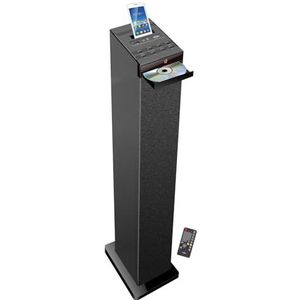 Soundturm, zwart, met cd-speler, Bluetooth, FM en USB, 60 W + afstandsbediening HP32-CD