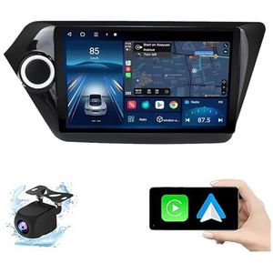 Android 14.0 2 Din Autoradio 9"" Touchscreen Auto Stereo voor KIA RIO 2011-2015 met Draadloze Carplay Android Auto GPS navigatie AHD Omgekeerd beeld Stuurwielbediening(P5(6G+128G))