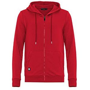 Redbridge Heren sweatjack met capuchon Zip Hoodie met ritssluiting Premium Basic, rood, XXL