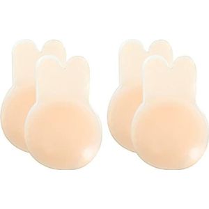 HSAJS Nipple Cover - siliconen gel borststicker dames beha tepelafdekking zelfklevend opdrukken en herbruikbaar, kleding en badkleding (2 paar)