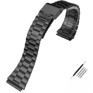 WAHRE Retro Kleine Vierkante Metalen Horlogeband Geschikt For Casio A158WA A168 / A159 / A169 / B650 / AQ230 Roestvrijstalen Armband 18 Mm (Color : A black, Size : 18mm)