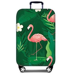 Chickwin Bagagehoes, elastische kofferhoes, wasbaar, print, flamingo, krasbestendig, stofdicht, hoes voor bagage van 45 tot 81 cm., flamingo, L (25-28),