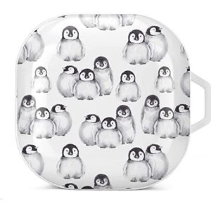 Leuke Baby Pinguïns Winter Dieren Oordopjes Hoesje Compatibel met Samsung Hard Shell Beschermhoes Wit-Stijl