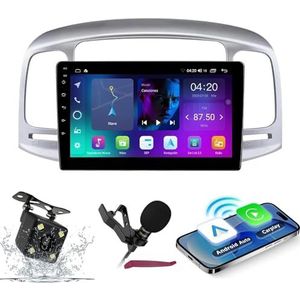 Android 14 Autoradio Navi voor H-yundai Accent 3 2006-2011 9 ""Screenradio met draadloze carplay Android Auto GPS Navigatieondersteuning Bluetooth 5.0 HIFI FM 5G-WiFi SWC MIC-camera,M150s