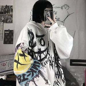 NEFLUM Gothic Cartoon Hip Hop Hoodies Vrouwen Japanse Grappige Punk Oversized Hooded Sweatshirts Blackpink Hoodie Sweat Jacket Vrouwen Vrouwen Hoodie Kawaii Kleding Y2k Kleding