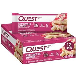 Quest Nutrition Quest Bars, witte chocolade en framboos, 12x60g